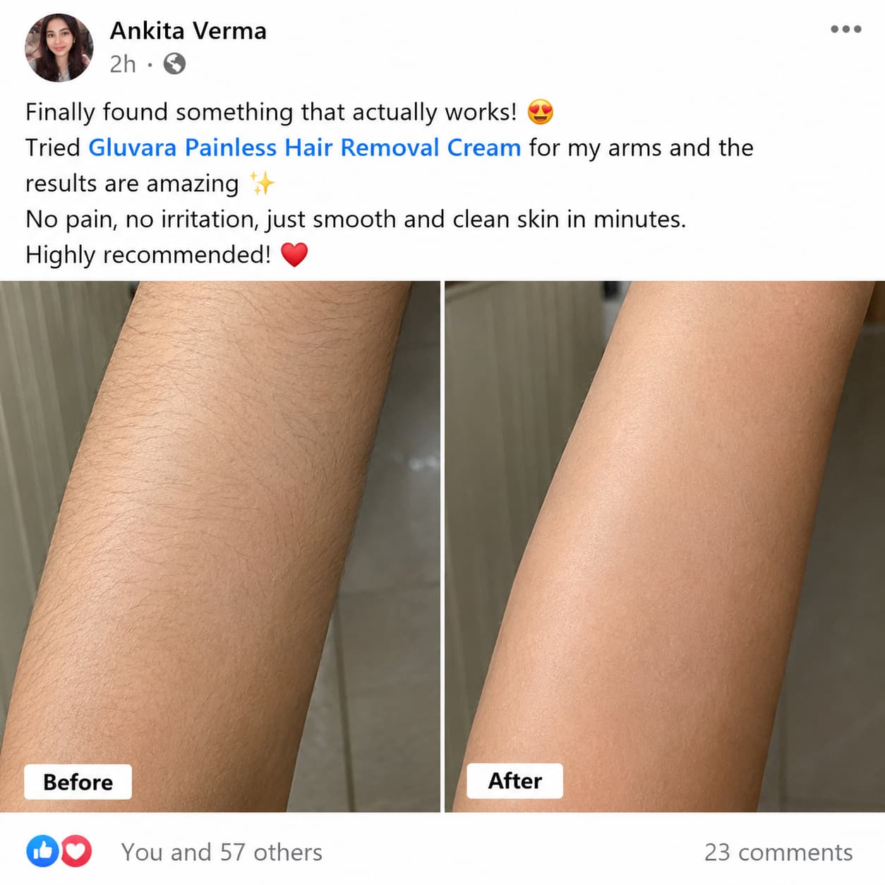 Gluvara Painless Hair Removal Cream