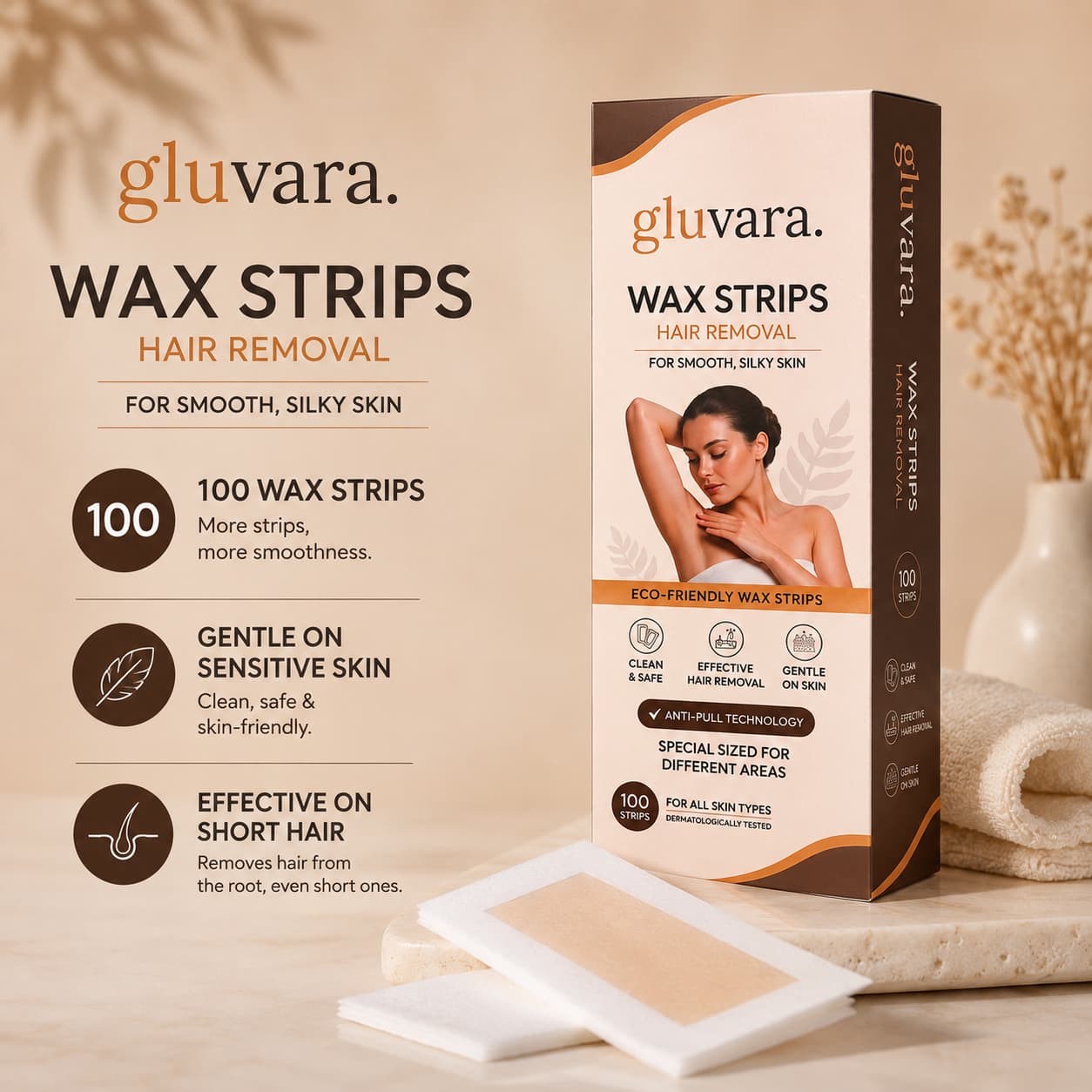 Gluvara Ready-to-Use Wax Strips