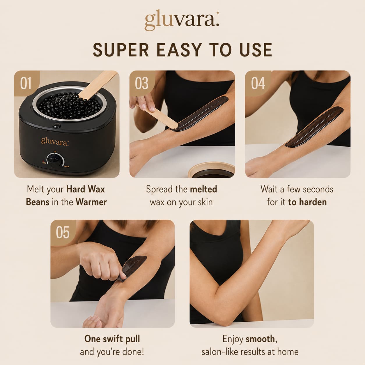 Gluvara Easy Peel Hard Wax Beans